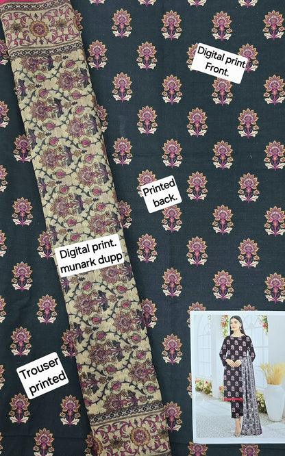 FABRIC DHANAK  WITH WOOL SHAWL