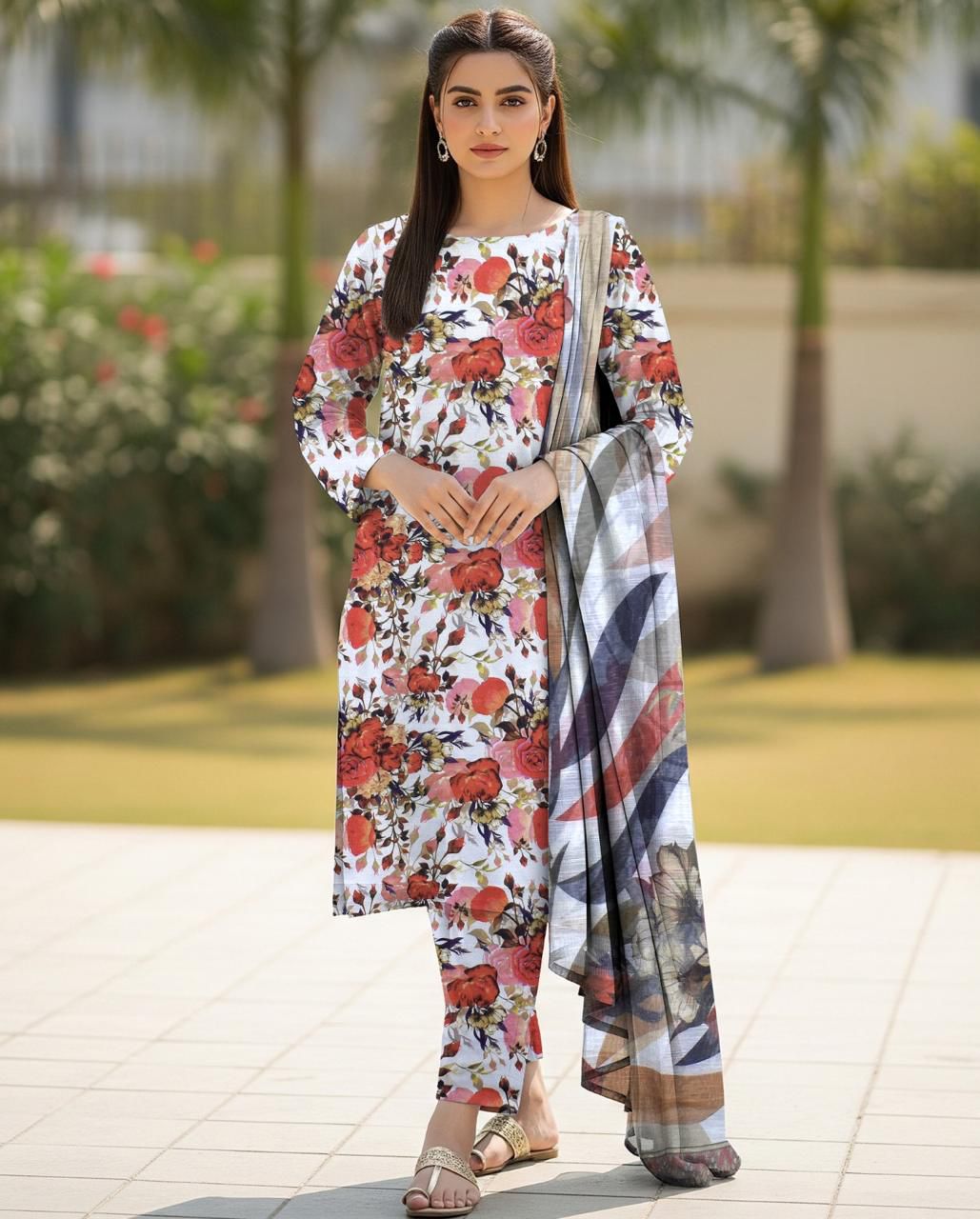 FABRIC DHANAK  WITH WOOL SHAWL