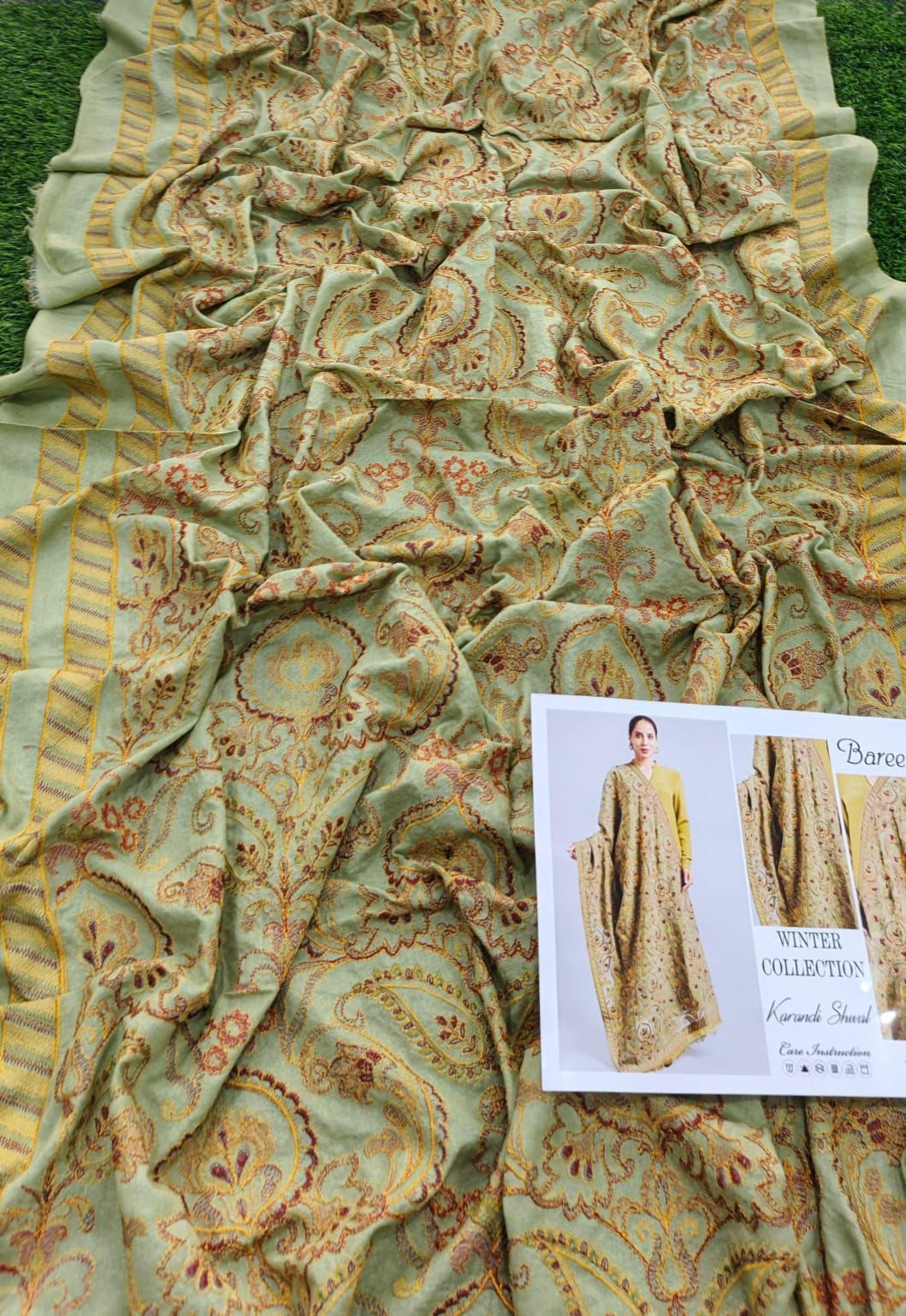 FABRIC DHANAK  WITH WOOL SHAWL