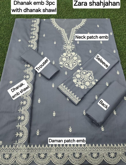 FABRIC DHANAK  WITH WOOL SHAWL