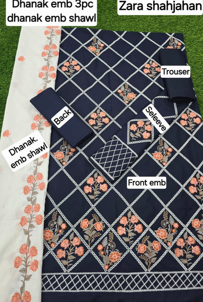 FABRIC DHANAK  WITH WOOL SHAWL