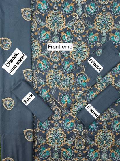 FABRIC DHANAK  WITH WOOL SHAWL