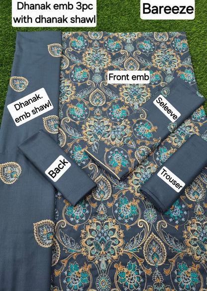 FABRIC DHANAK  WITH WOOL SHAWL