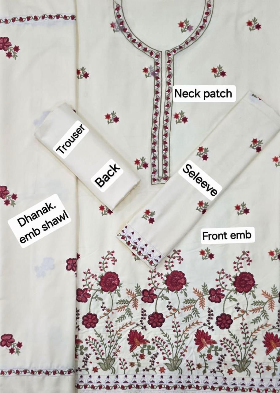 FABRIC DHANAK  WITH WOOL SHAWL