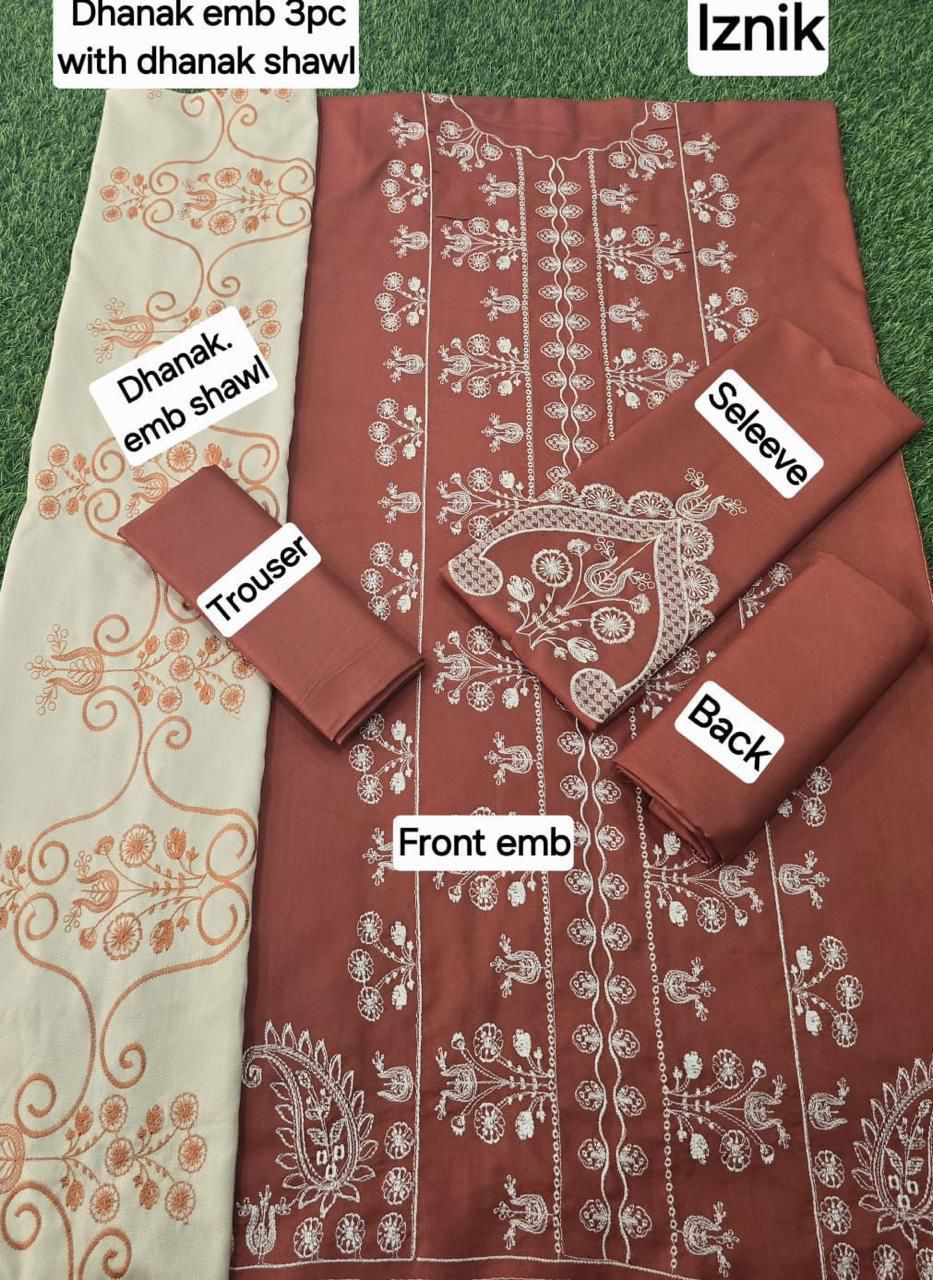 FABRIC DHANAK  WITH WOOL SHAWL