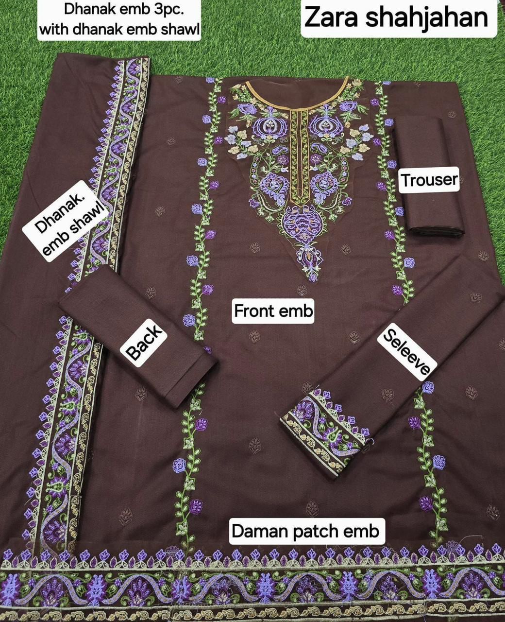 FABRIC DHANAK  WITH WOOL SHAWL