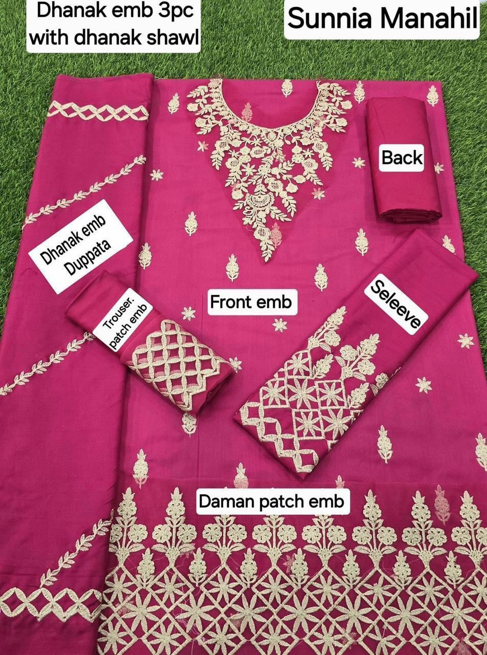FABRIC DHANAK  WITH WOOL SHAWL