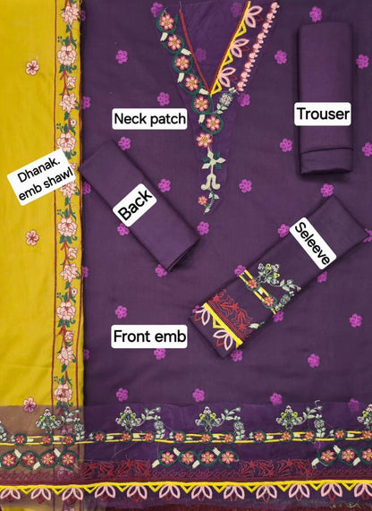 FABRIC DHANAK  WITH WOOL SHAWL