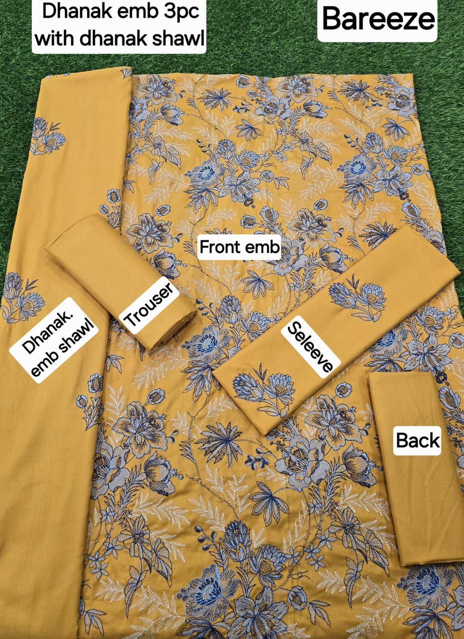 FABRIC DHANAK  WITH WOOL SHAWL