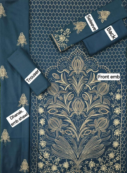 FABRIC DHANAK  WITH WOOL SHAWL