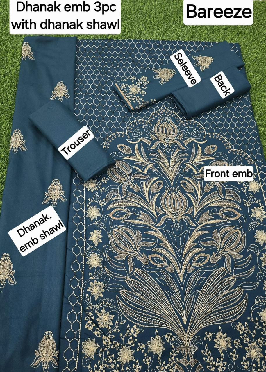 FABRIC DHANAK  WITH WOOL SHAWL