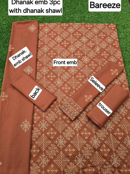 FABRIC DHANAK  WITH WOOL SHAWL