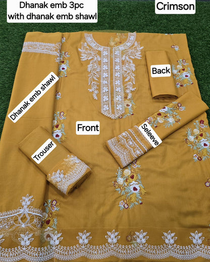 FABRIC DHANAK  WITH WOOL SHAWL