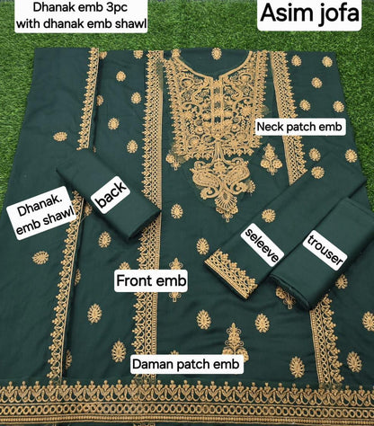 FABRIC DHANAK  WITH WOOL SHAWL