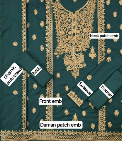 FABRIC DHANAK  WITH WOOL SHAWL