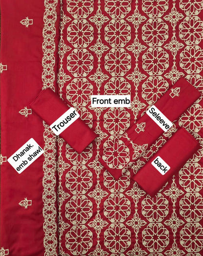 FABRIC DHANAK  WITH WOOL SHAWL