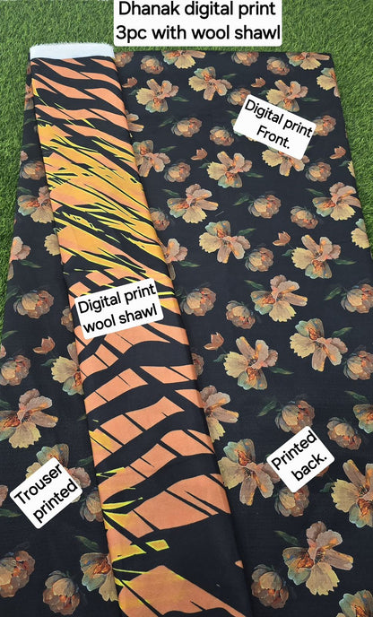 FABRIC DHANAK  WITH WOOL SHAWL