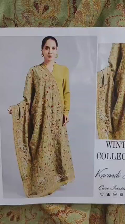 FABRIC DHANAK  WITH WOOL SHAWL